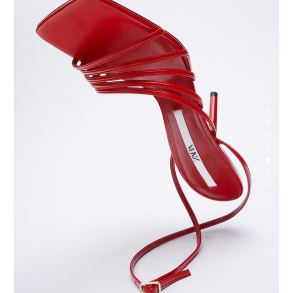 Zara HEELED SANDALS WITH THIN STRAPS - Picture 3 of 5
